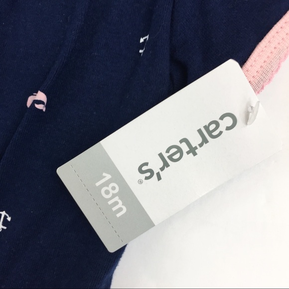 NWT Carter’s Navy & Pink Romper w/Whales & Anchors - Picture 3 of 7